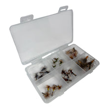 Load image into Gallery viewer, Fishing fly box with various flies on a white background
