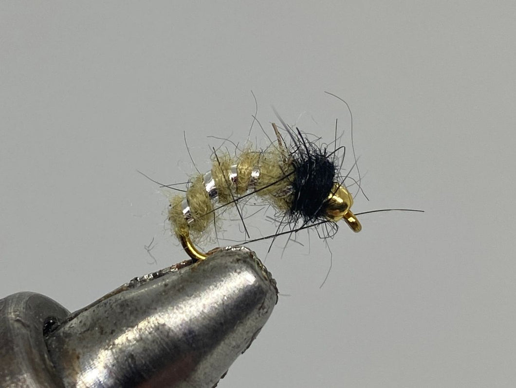 One Dozen (12) - Beadhead Caddis Larva - Tan - Nymph