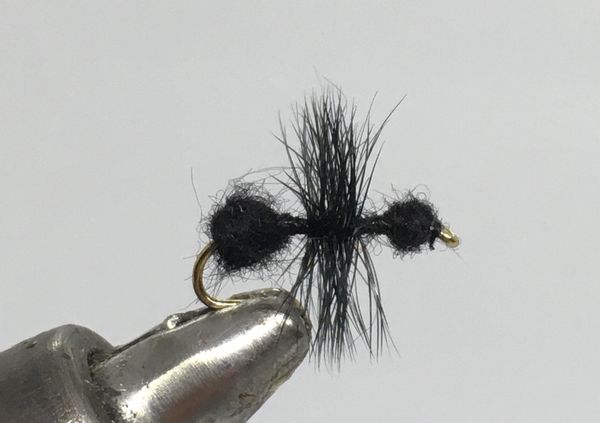 One Dozen (12) - Black Fur Ant - Nymph/Dry Fly