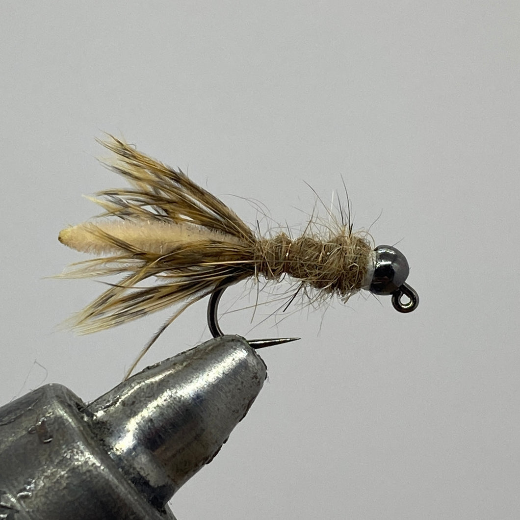 Tungsten Beadhead Jig - Peeking Caddis - Tan - Nymph