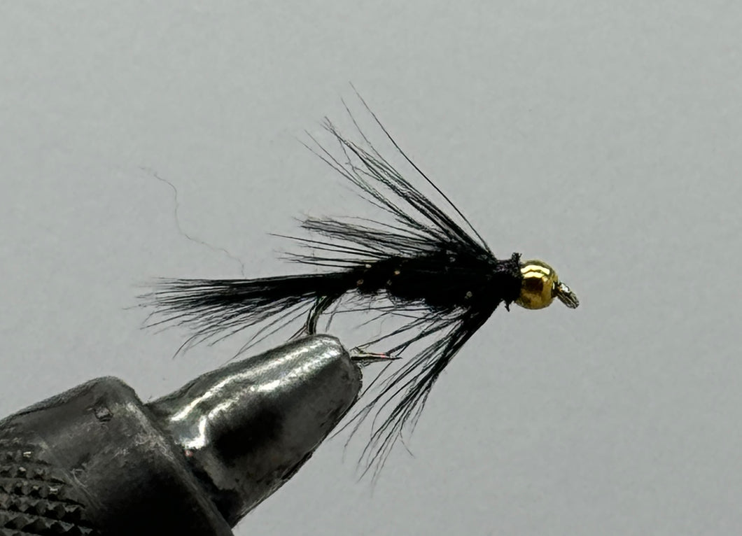 One Dozen (12) - Beadhead Hare's Ear Soft Hackle - Black - Nymph