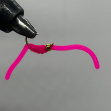 Load image into Gallery viewer, Beadhead Squirmy Worm Pink- 12 Pack- Beadhead Nymph Lures- Strike Fly Company
