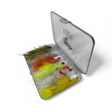 Load image into Gallery viewer, 12 Piece Bass Patterns Articulated Streamer Assortment With Fly Box- Strike Fly Company
