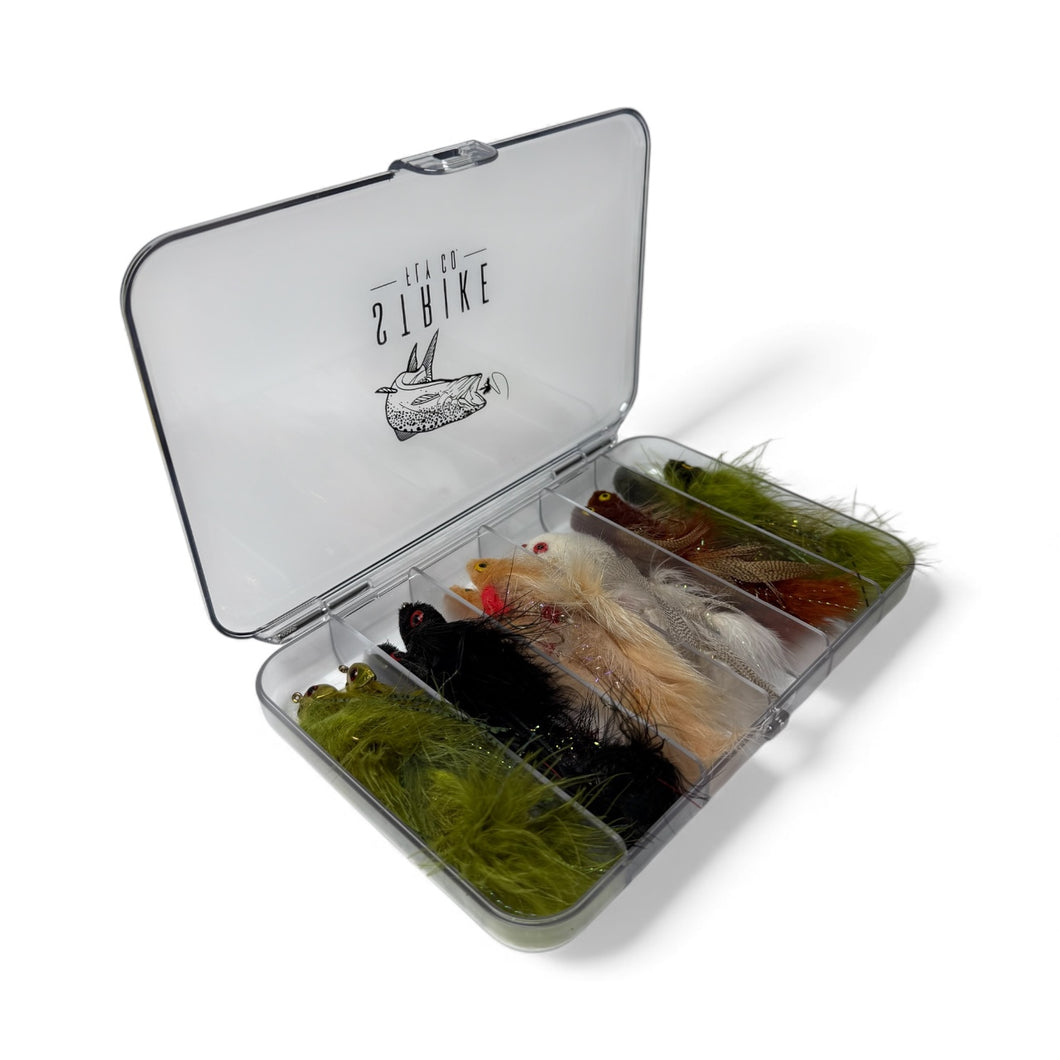 12 Piece Large-Hook Articulated Streamer Assortment With Fly Box
