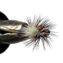 Load image into Gallery viewer, Close-up of a fly fishing fly held by pliers on a white background
