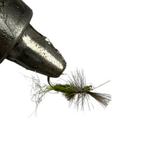 Load image into Gallery viewer, Fishing fly attached to a hook on a white background
