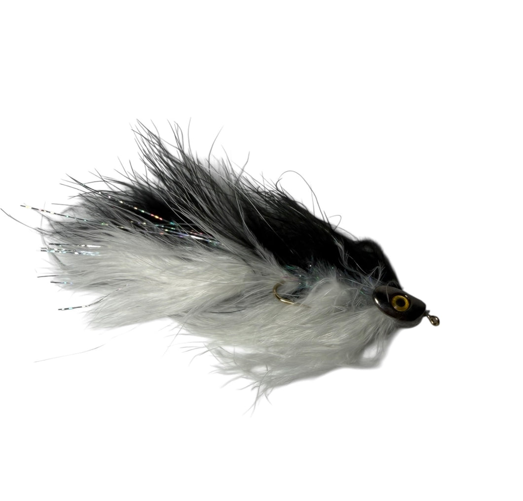 Fish Skull Barely Legal Black/White Articulated Streamer- Strike Fly C