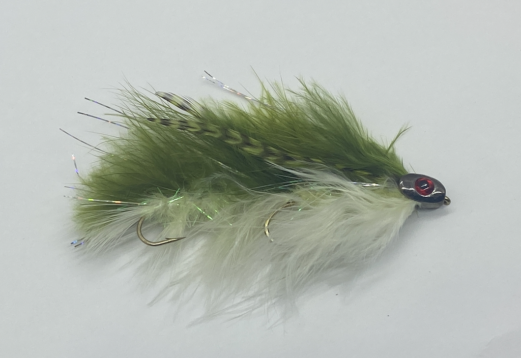 Articulated Fish Skull Barely Legal - White/Olive