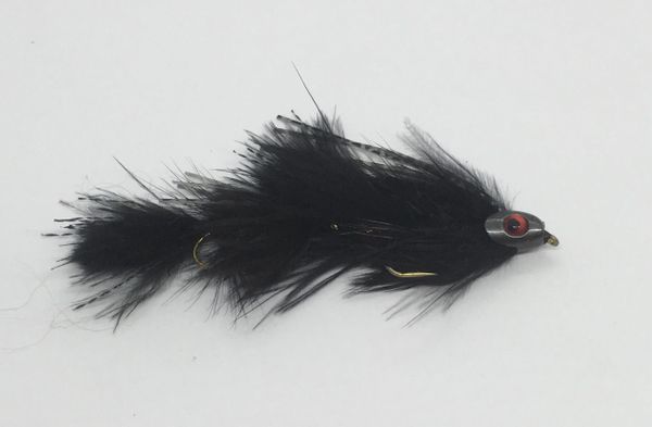 Fish Skull Jointed Urchin - Black - Articulated Streamer