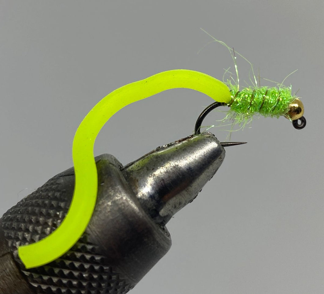 Tungsten Jig Squirmy Worm - Chartreuse