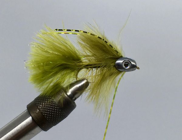 Six (6) - Fish Skull Bugger - Olive - Streamer