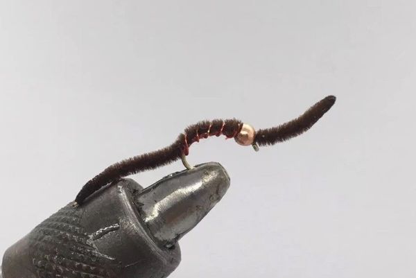 One Dozen (12) - Beadhead Fish Finder San Juan Worm - Wine - Nymph