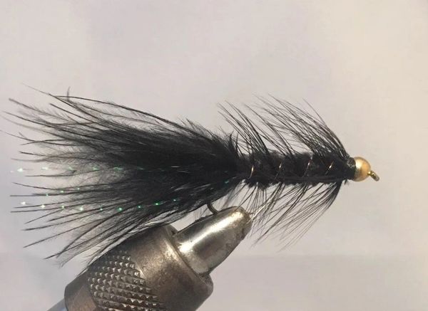 One Dozen (12) - Beadhead Wooly Bugger - Black - Streamer